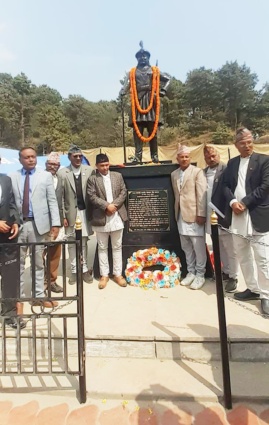 नेपालकै पहिलो प्रधान सेनापति बस्न्यातको शालिक प्रधान सेनापतिद्वारा अनावरण