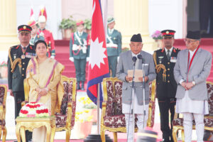 नवनिर्वाचित राष्ट्रपति पौडेलद्वारा शपथग्रहण र पद बहालीसँगै निवर्तमान राष्ट्रपति भण्डारीको विदाई