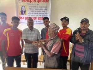 फोक्सोको क्यान्सरबाट पीडितलाई युवा क्लबको सहयोग