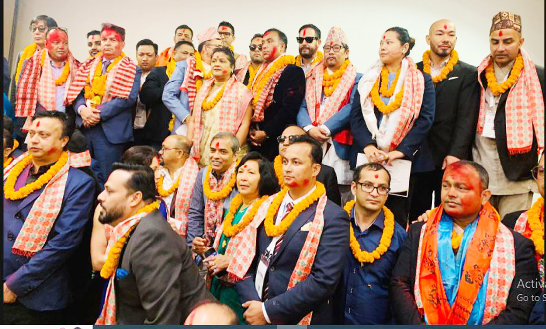 एनआरएनएका पदाधिकारीले विवादका बीच लिए शपथ, विभाजनको संकेत