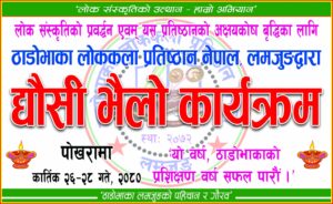 ठाडोभाका प्रतिष्ठानको द्यौसी– भैलो यो वर्ष पोखरामा