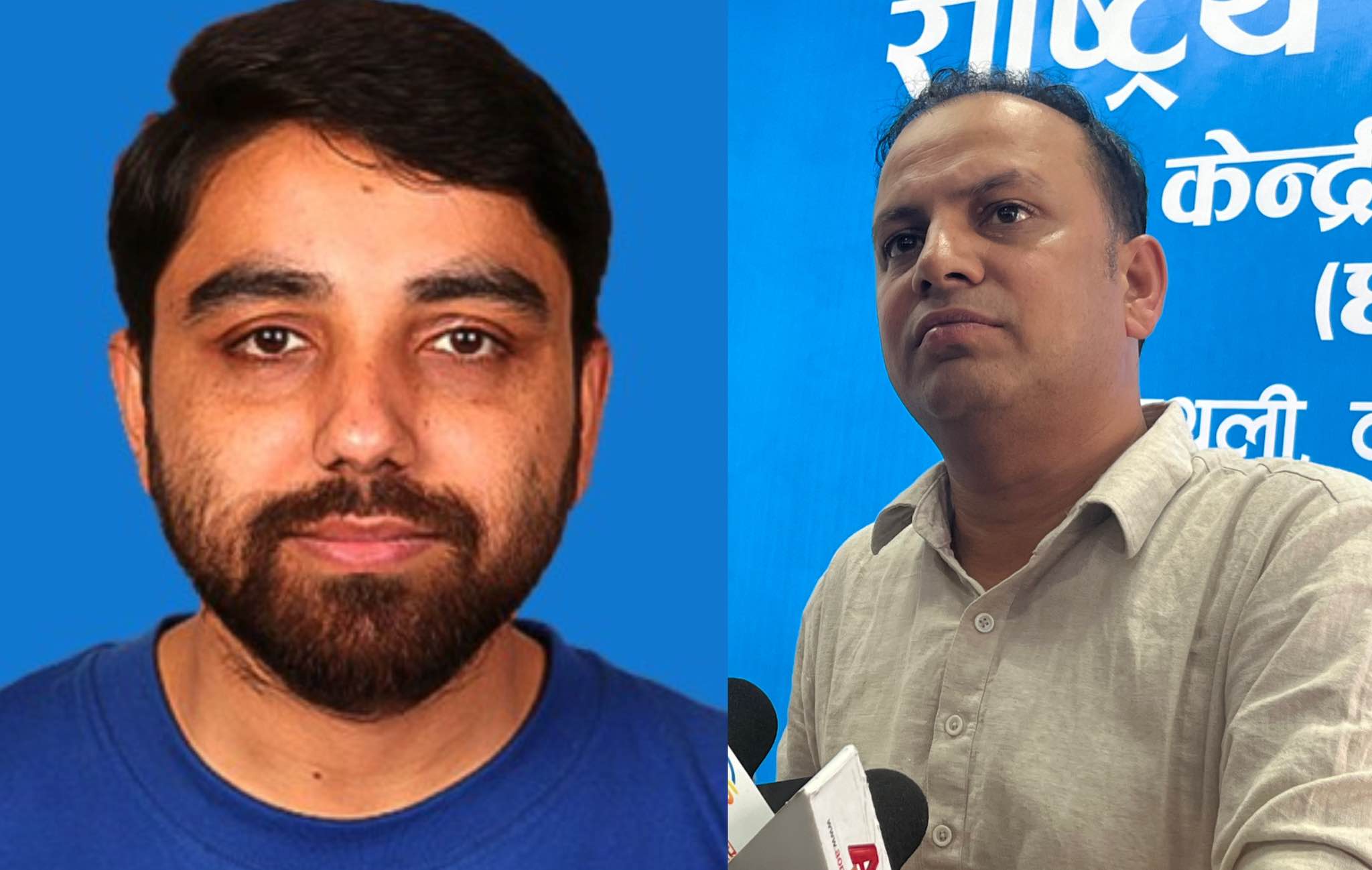 रास्वपामा कार्यवाहक महामन्त्री र प्रवक्ता कबिन्द्र बुर्लाकोटी र मनिष झा
