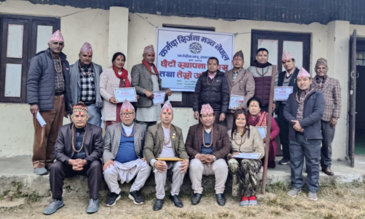 कर्मदा सिर्जना मञ्च लमजुङमा कवि पोखरेलको ह्याट्रिक