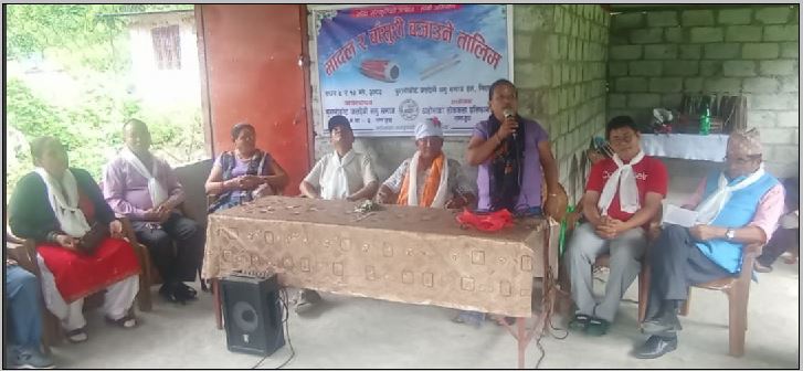 ठाडोभाका लयमा मादल बजाउने दुई दिने तालिम सुरु