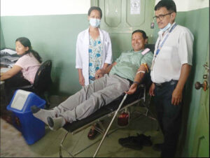 रास्वपा जिल्ला र्याट विभागका उपप्रमुख घिमिरेद्वारा चौथो पटक रक्तदान