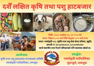 बडादशैं लक्षित तीन दिवसीय कृषि–पशु हाटबजार मर्स्याङ्दीमा आजदेखि